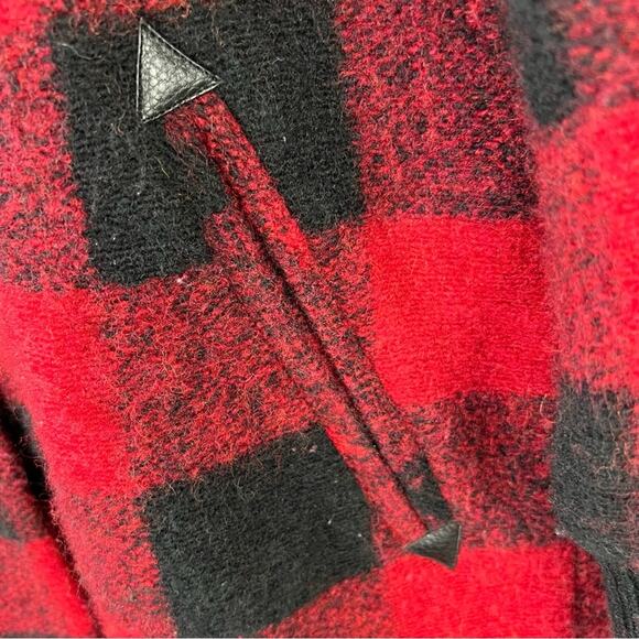 Saylor Buffalo Check Jacket Wool Blend Red & Black Plaid Coat sz M - Picture 6 of 13
